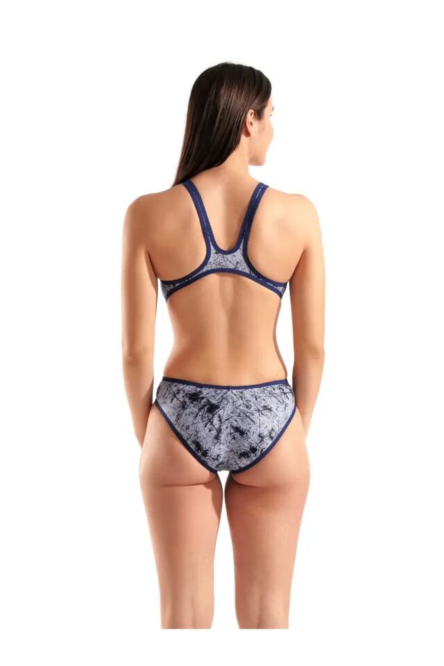 Arena Women's One Lacquer One Piece Bayan Yüzücü Mayo Lacivert/Gri 010267157 34