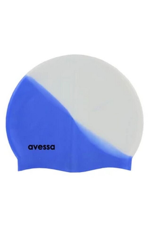 Avessa MC-900 Silikon Gökkuşağı Yüzücü Bone Mavi/Beyaz