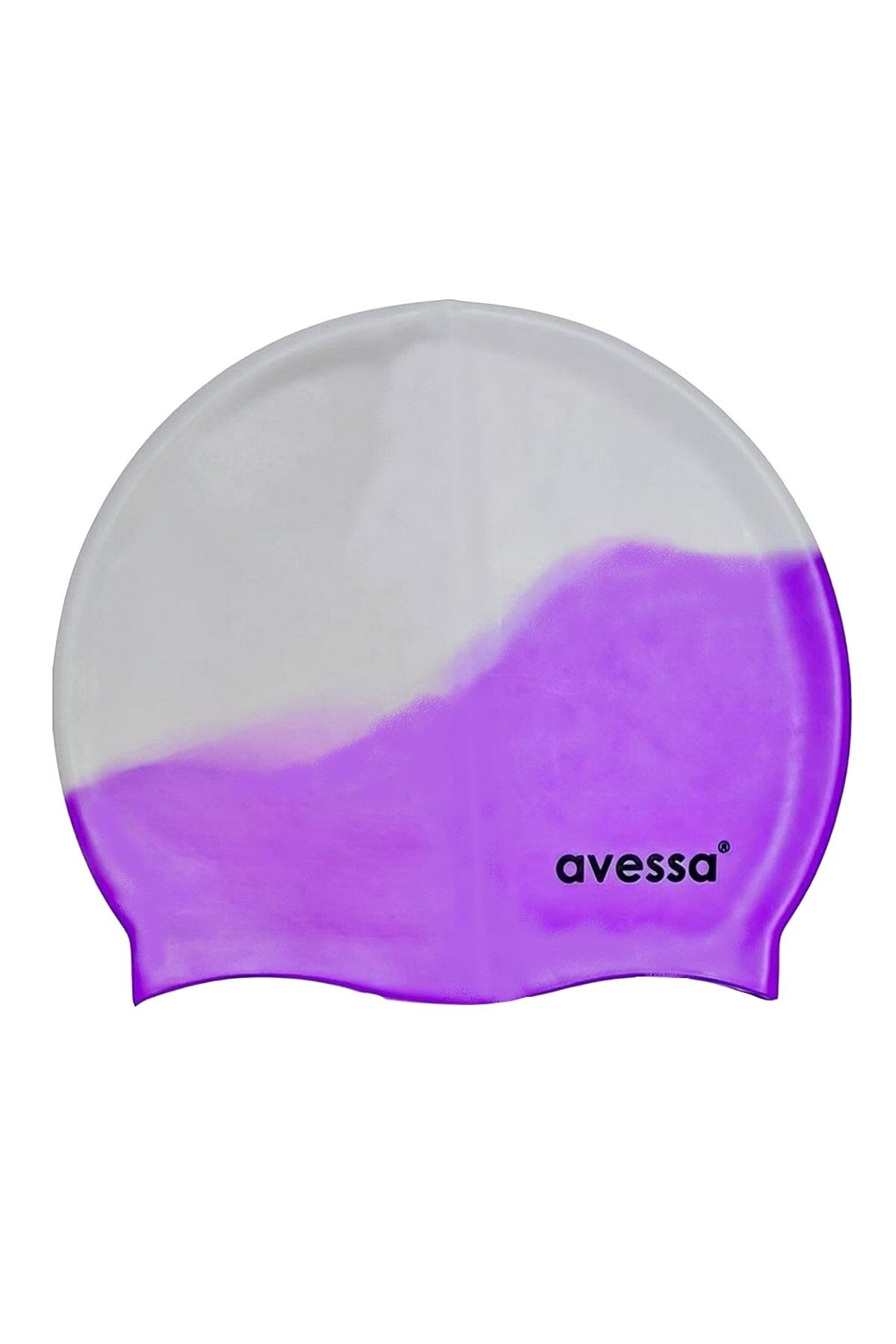 Avessa MC-901 Silikon Gökkuşağı Yüzücü Bone Beyaz/Mor