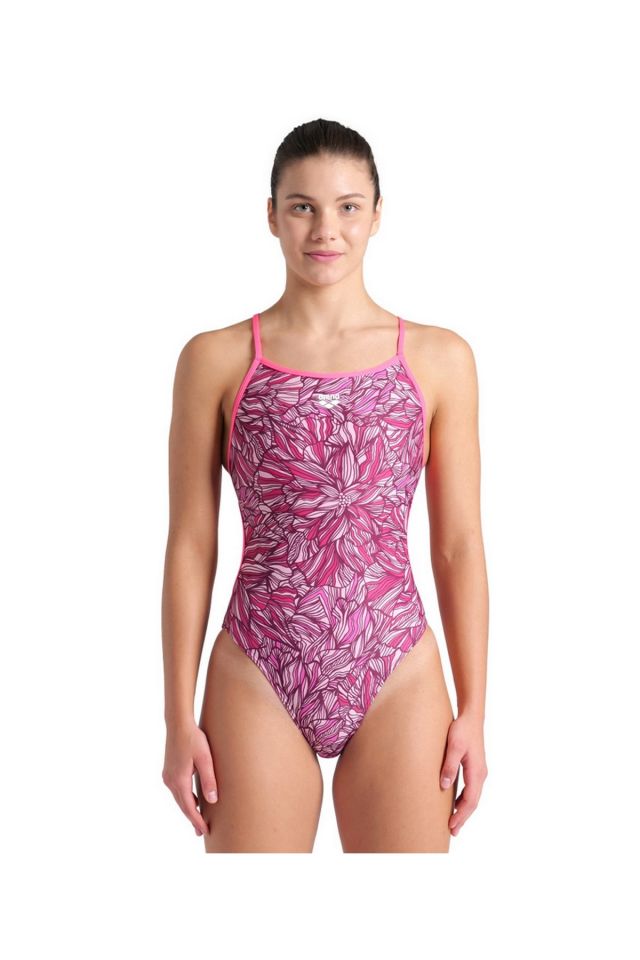 Arena Women's Pink Dahlia Swimsuit Lace Back Bayan Yüzücü Mayo Pembe 008800950 36