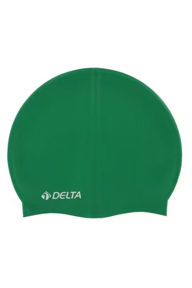 Delta DS-255 Yüzücü Bonesi Silikon Düz Renk Swimming Cap Yeşil