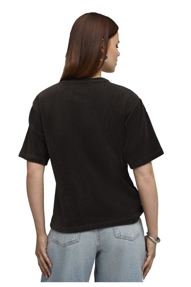 Puma Ess Elevated Velour Tee Bayan Günlük Kısa Kol Tişört Siyah 68810601 M