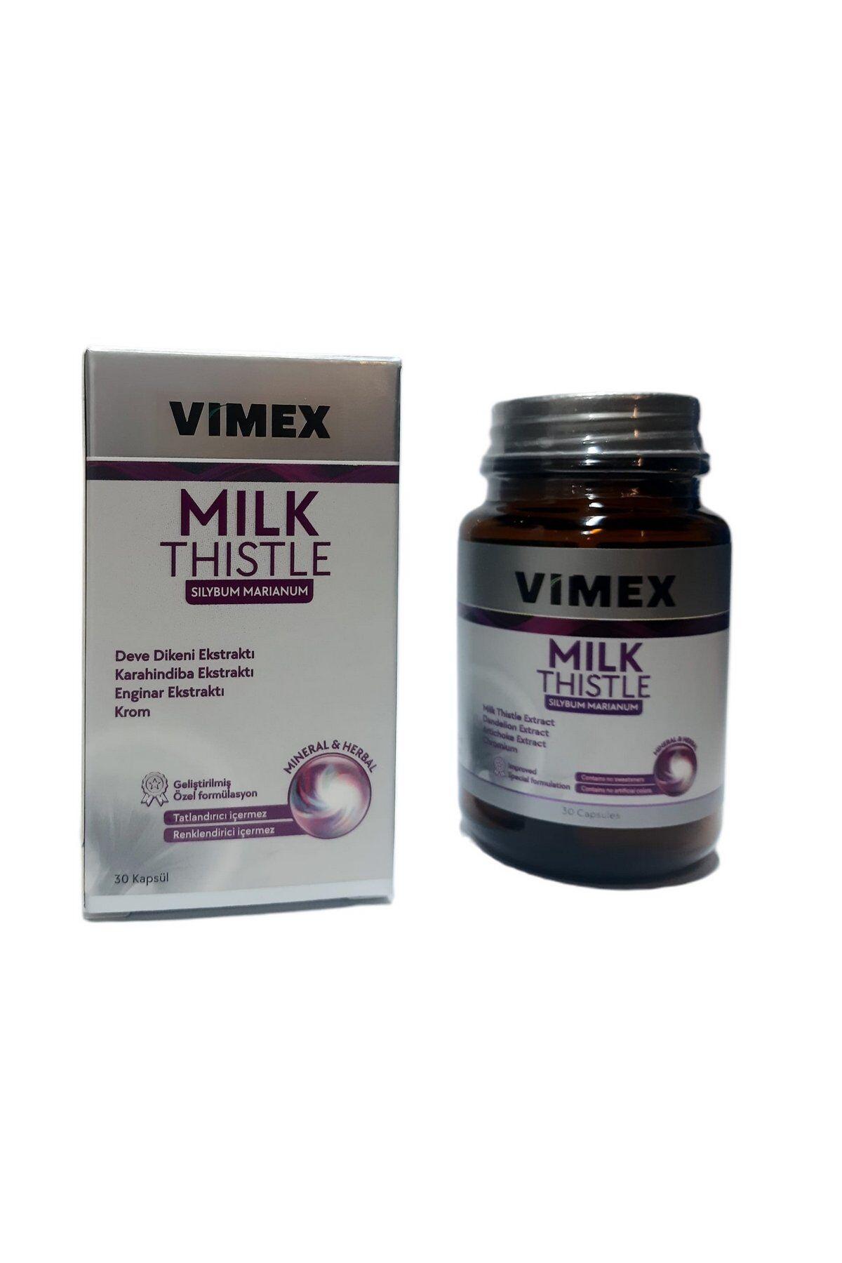 Vimex Milk Thistle Devedikeni Karahindiba Enginar 30 Kapsül