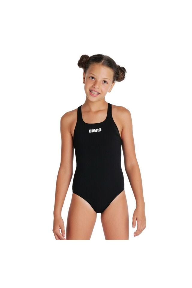 Arena Girl's Team Swimsuit Swim Pro Solid Kız Çocuk Yüzücü Mayo Siyah 004762550