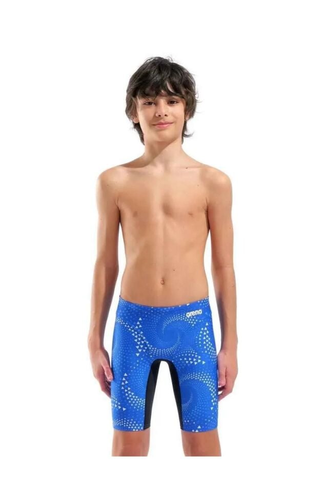Arena Boy's Fireflow Swim Jammer Erkek Çocuk Yüzücü Jammer Mayo Mavi/Desenli 010408200 10-11