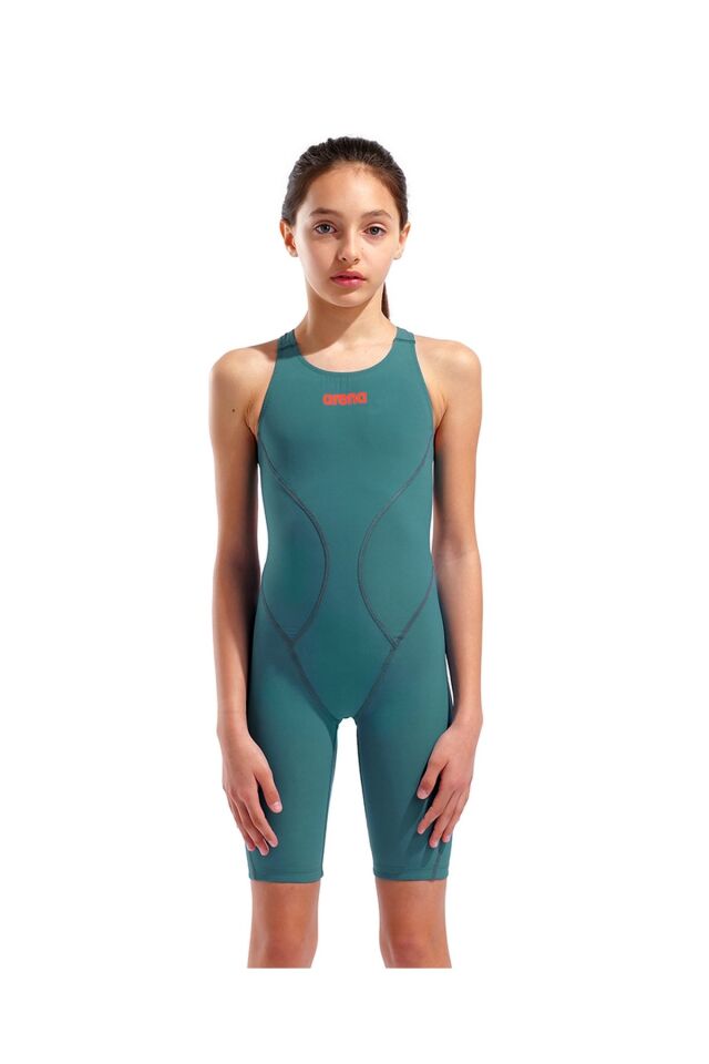 Arena Powerskin Impulso Le Ob Jr Kız Çocuk Yarış Mayosu Turkuaz 010532155