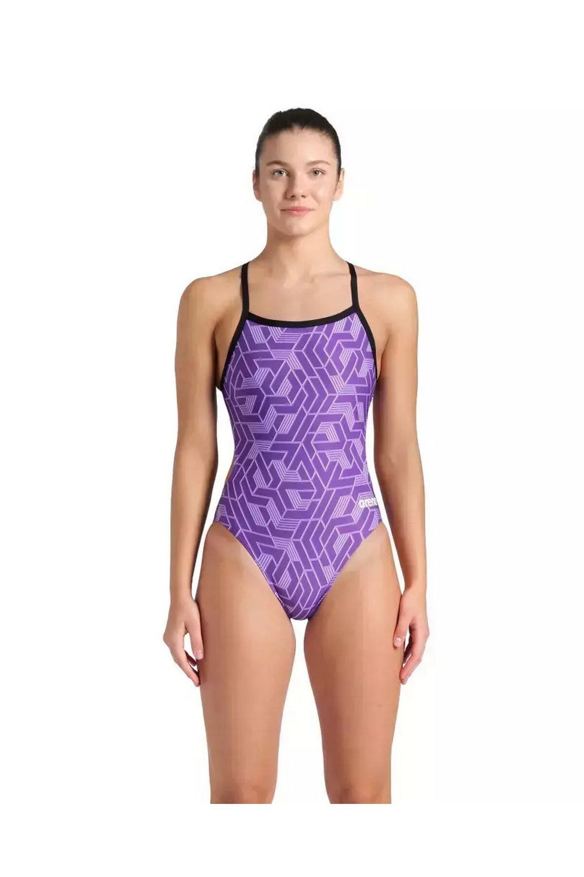 Arena Women's Escape Swimsuit Challenge Back Bayan Yüzücü Mayo Mor/Desenli 007739900 34