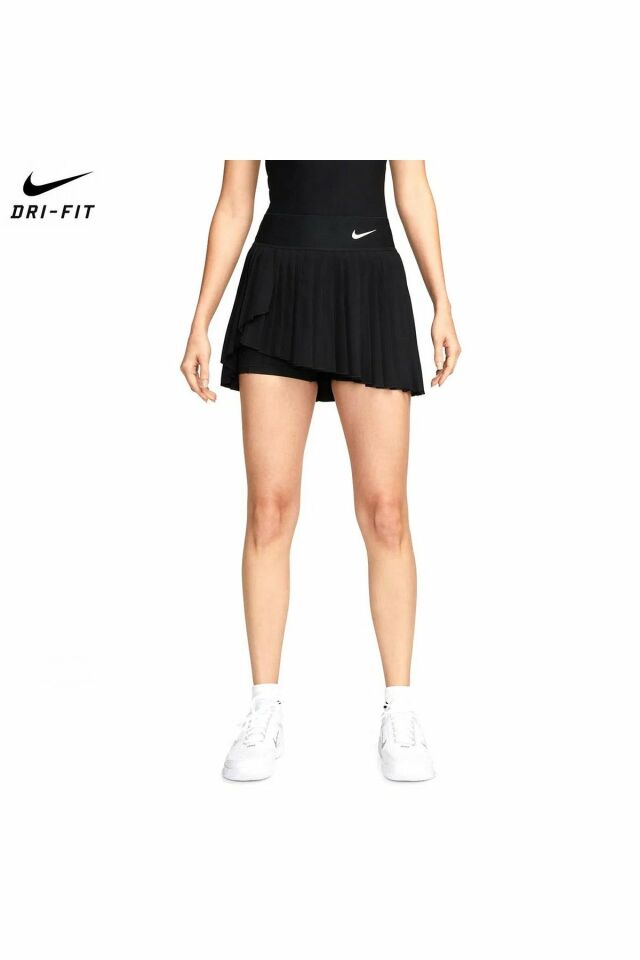Nike Court Dri-FIT Advantage Bayan Tenis Eteği Siyah DR6849-010 L