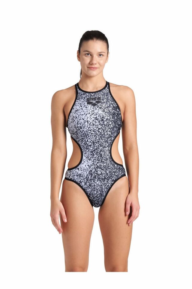 Arena Women's One Paints Swimsuit Tech Back Bayan Yüzücü Mayo Siyah 007917515 40
