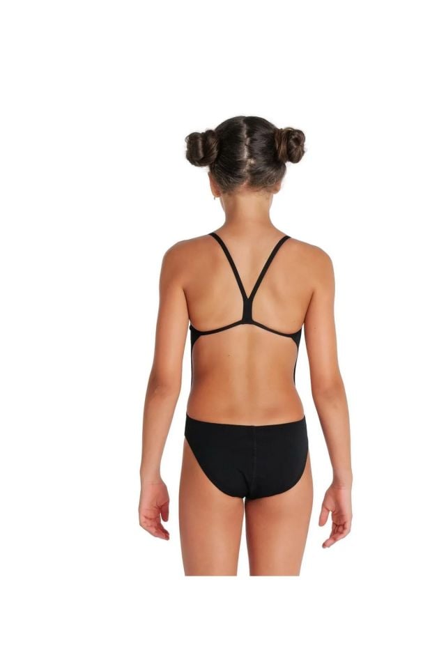 Arena Girl's Team Swimsuit Challenge Solid Kız Çocuk Yüzücü Mayo Siyah 004765550