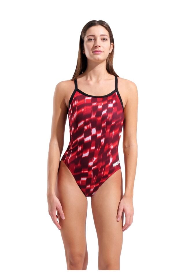 Arena Women's Wave Swimsuit Challenge Back Bayan Yüzücü Mayo Kırmızı 011639400