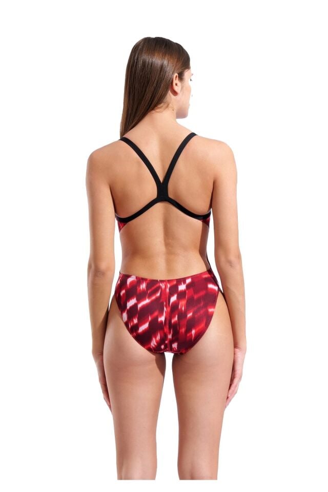 Arena Women's Wave Swimsuit Challenge Back Bayan Yüzücü Mayo Kırmızı 011639400