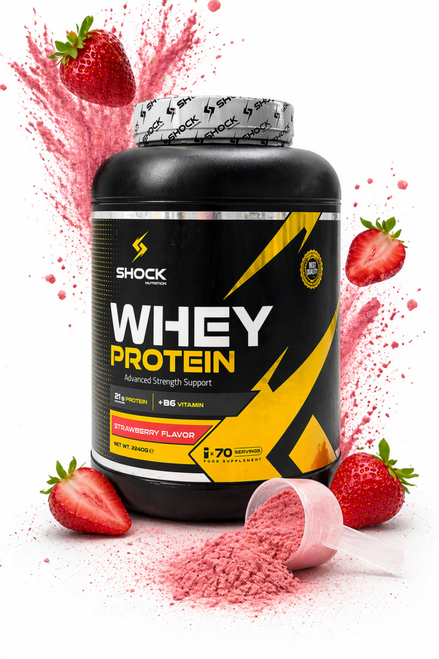 Shock Nutrition Whey Protein Çilek Aromalı 2240g 70 Servis