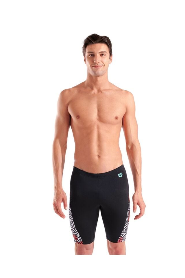 Arena Men's Geometry Swim Jammer Erkek Yüzücü Jammer Mayo Siyah/Desenli 010274550