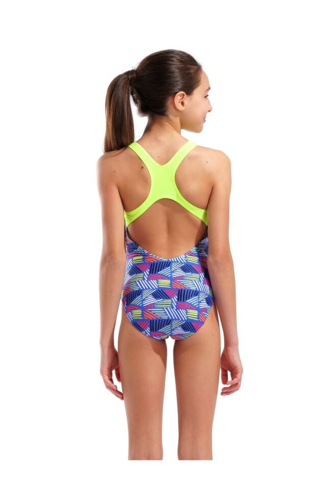 Arena Girl's Candies Swimsuit Swim Pro Back Kız Çocuk Yüzücü Mayo Mavi/Desenli 010285760 12-13