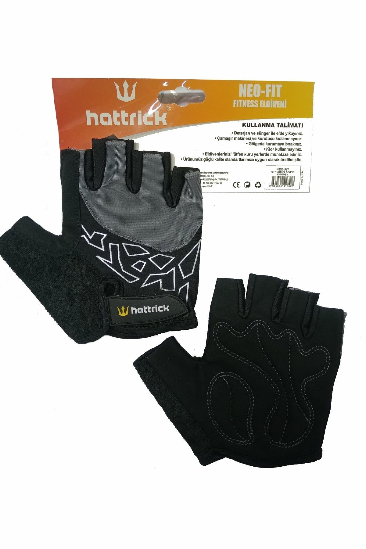 Hattrick Neo-fit Fitness Eldi̇veni̇ Si̇yah/Gri̇ XL