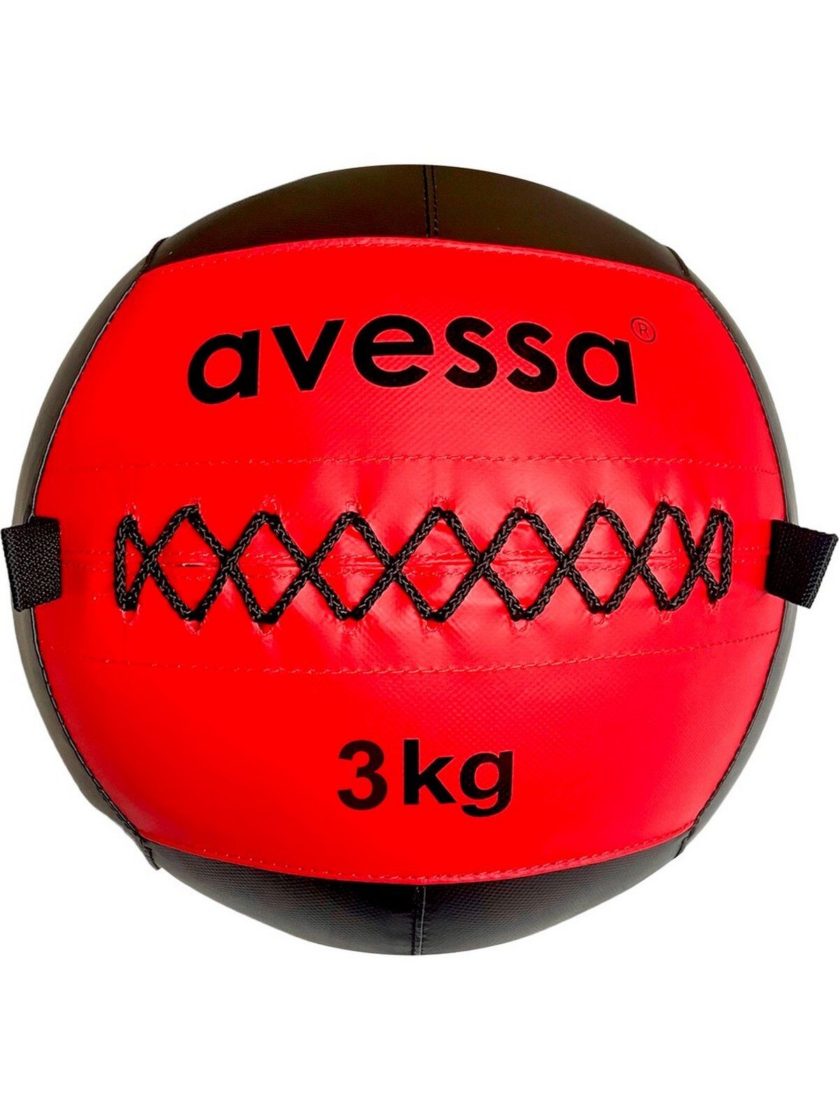 Avessa DST-3 Kg Deri Sağlık Topu Siyah/Kırmızı 3 Kg