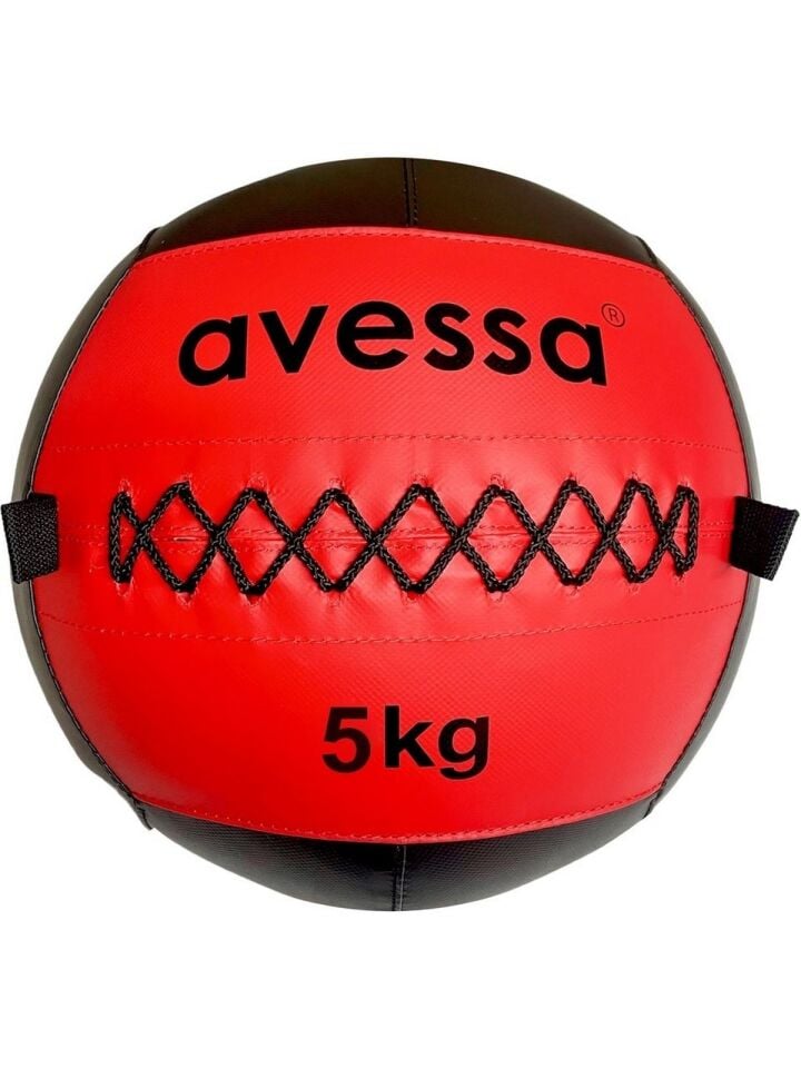 Avessa DST-5 Kg Deri Sağlık Topu Siyah/Kırmızı 5 Kg