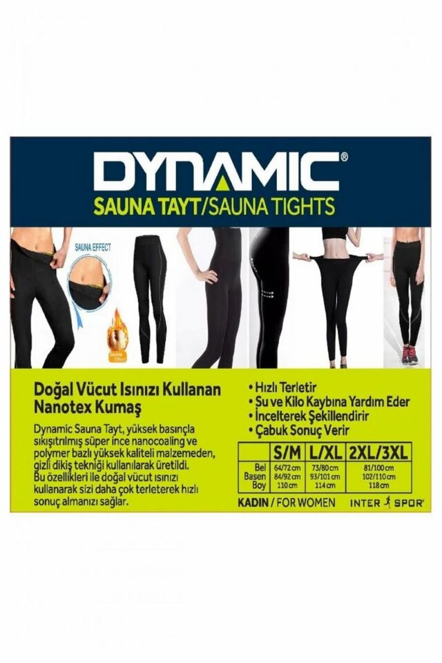 Dynamic Ultra İnce Bayan Sauna Tayt Siyah S/M