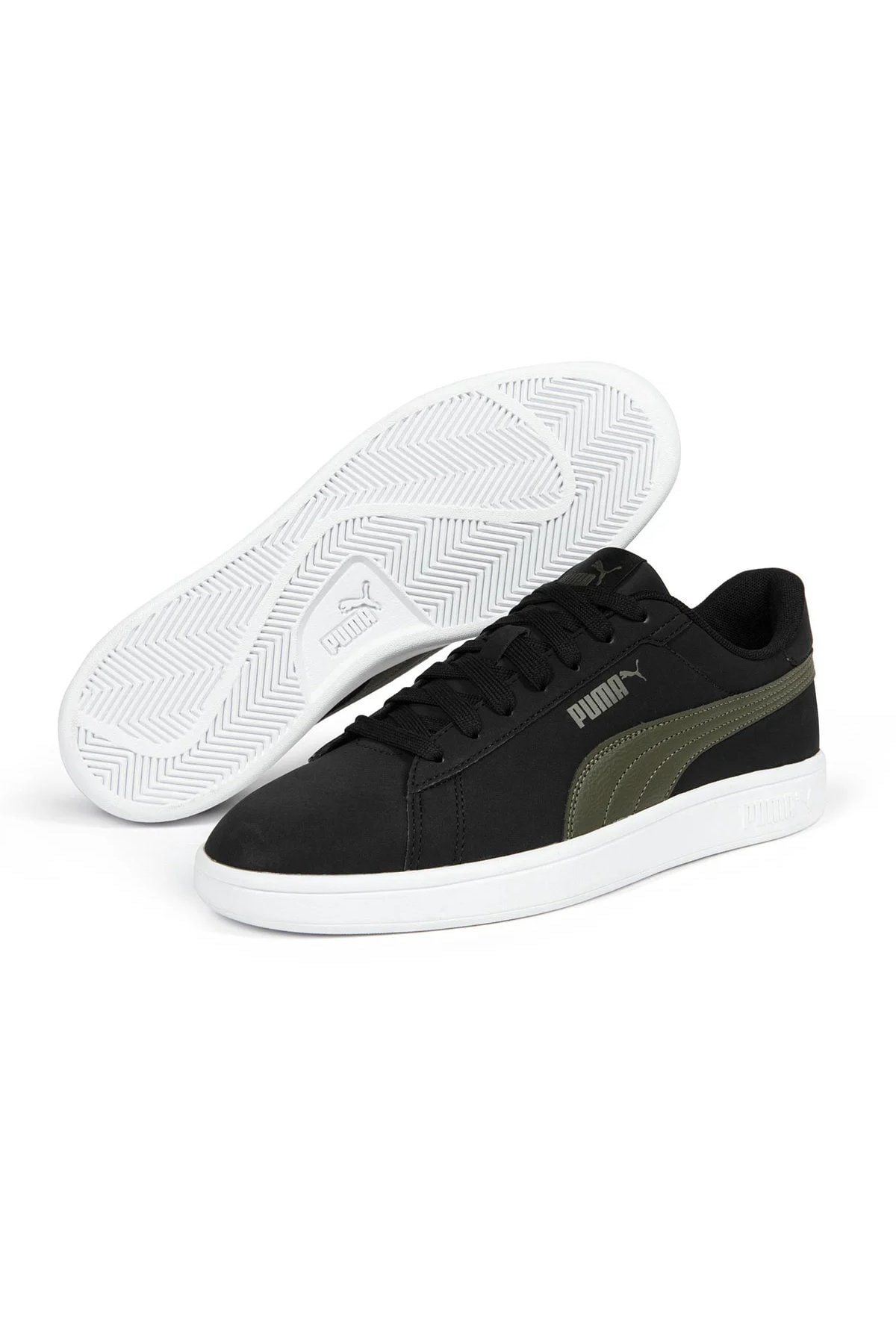 Puma Smash 3.0 Buck Puma-Black Dark-Olive Erkek Sneaker Ayakkabı Siyah 39233607 45