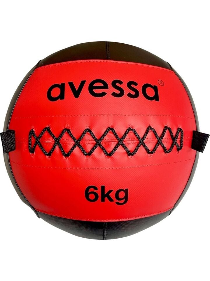 Avessa DST-6 Kg Deri Sağlık Topu Siyah/Kırmızı 6 Kg