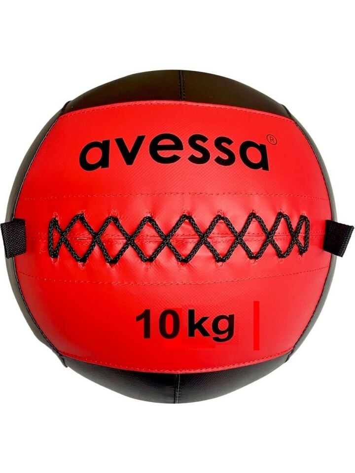 Avessa DST-10 Kg Deri Sağlık Topu Siyah/Kırmızı 10 Kg