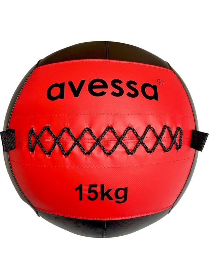 Avessa DST-15 Kg Deri Sağlık Topu Siyah/Kırmızı 15 Kg