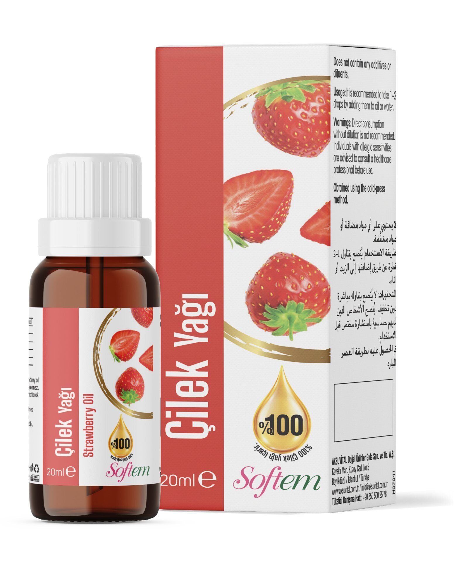 AksuVital Softem Çilek Yağı 20 ml