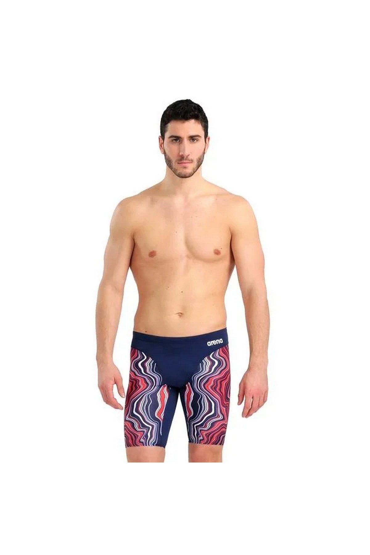 Arena Men's Swim Jammer Marbled Erkek Yüzücü Mayosu Lacivert 005785740 80