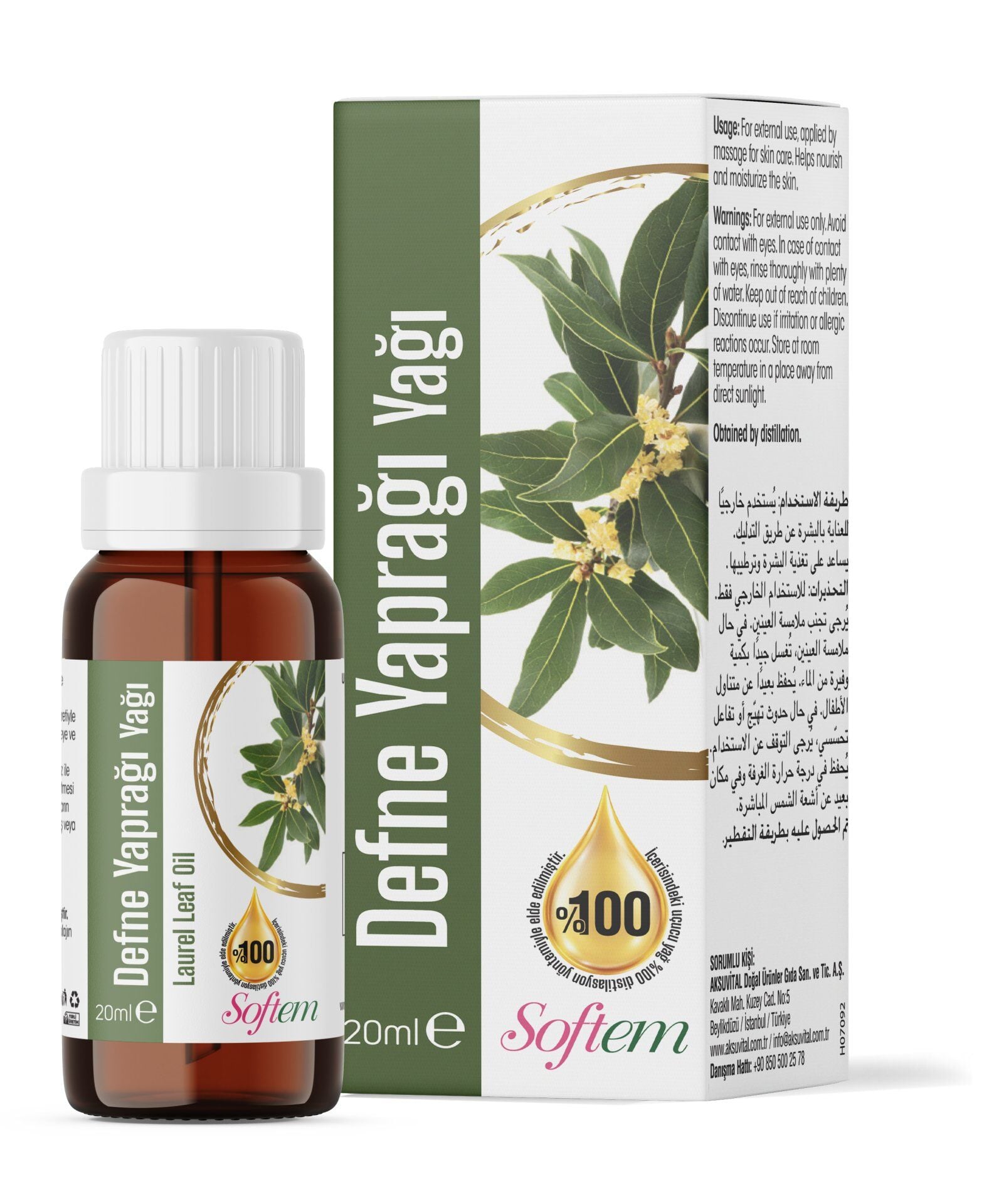 AksuVital Softem Defne Yaprağı Yağı 20 ml