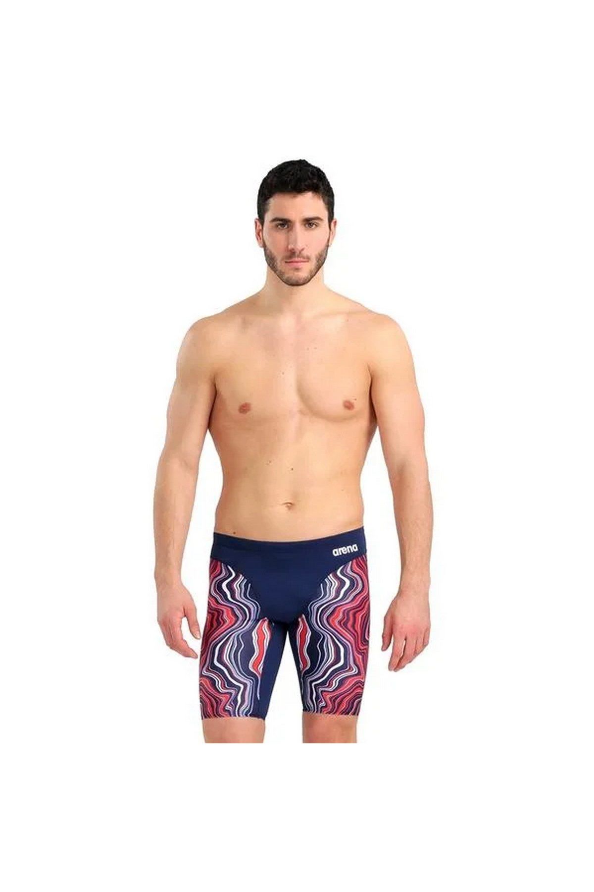 Arena Men's Swim Jammer Marbled Erkek Yüzücü Mayosu Lacivert 005785740 95