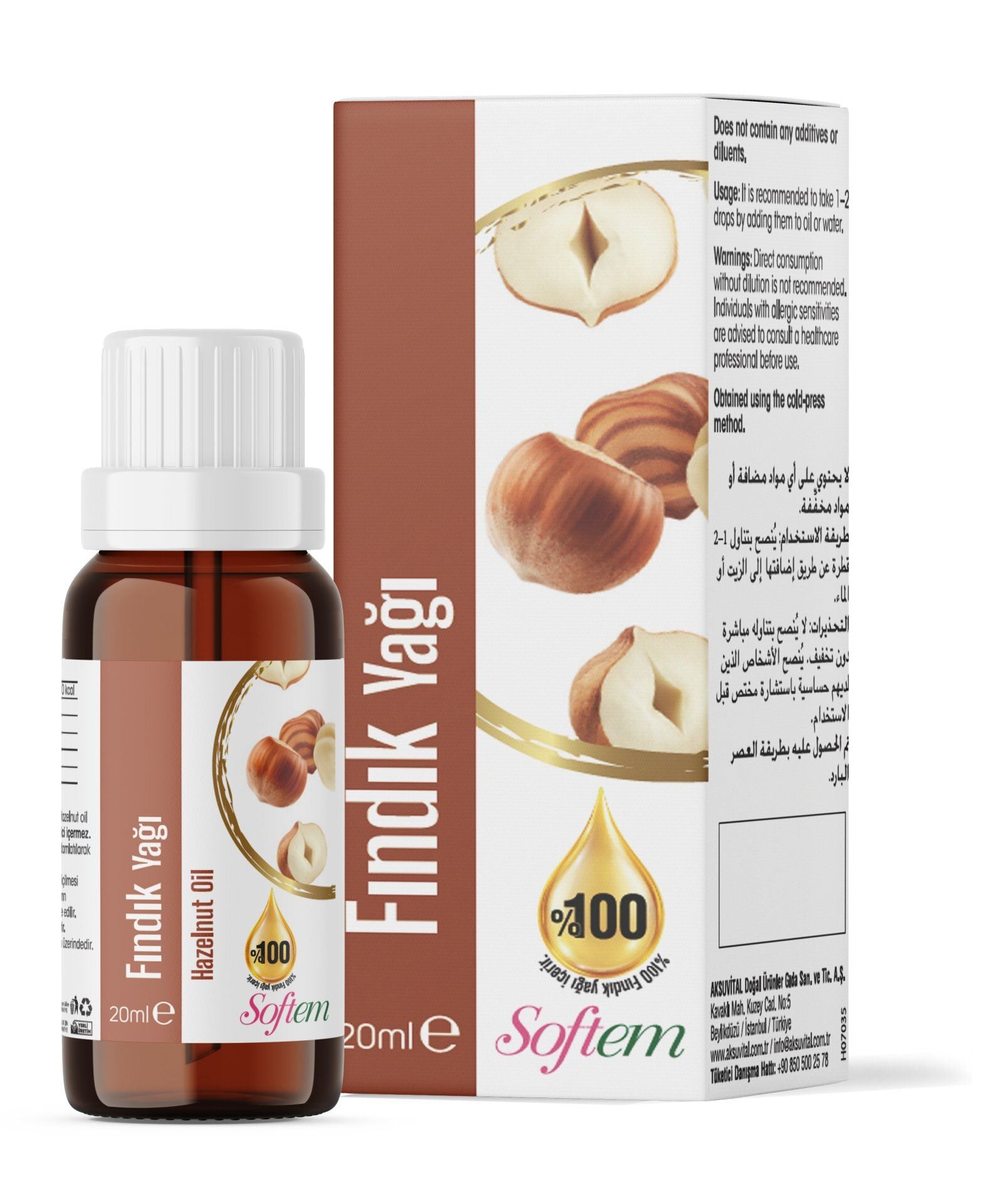 AksuVital Softem Fındık Yağı 20 ml