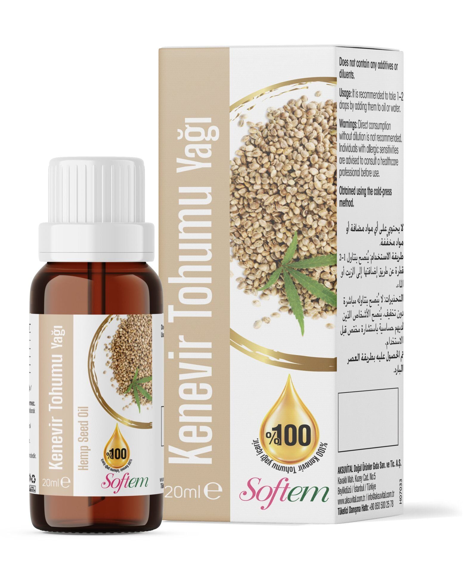 AksuVital Softem Kenevir Tohumu Yağı 20 ml