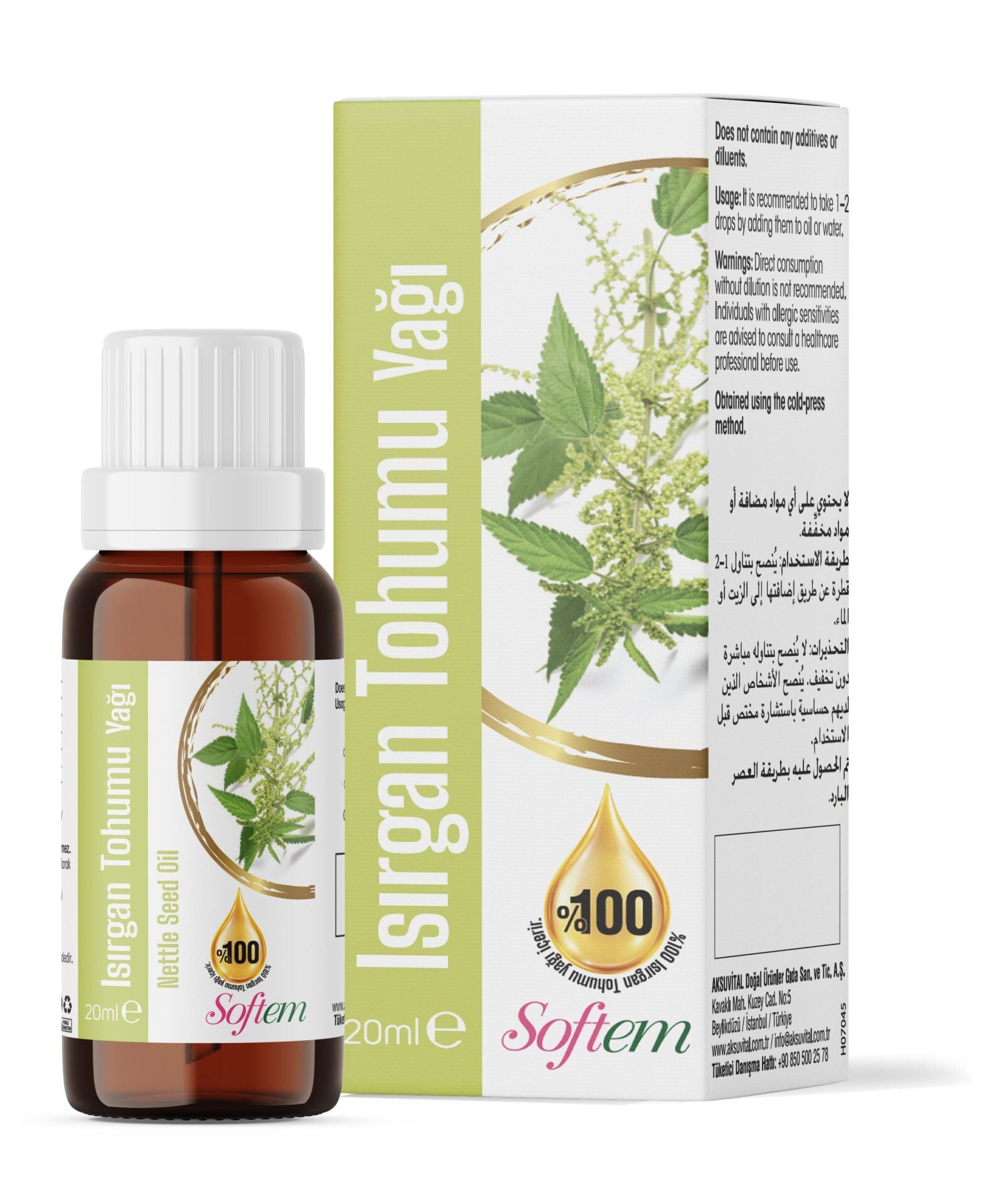 AksuVital Softem Isırgan Tohumu Yağı 20 ml