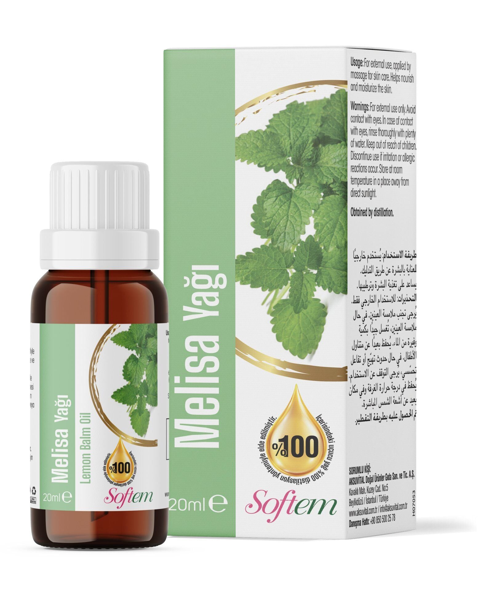 AksuVital Softem Melisa Yağı 20 ml