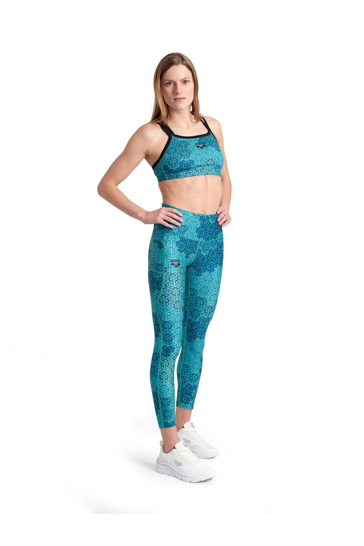 Arena Women's 7/8 Tight Side Panels Bayan Günlük Stil Tayt Mavi/Desenli 007226880 S