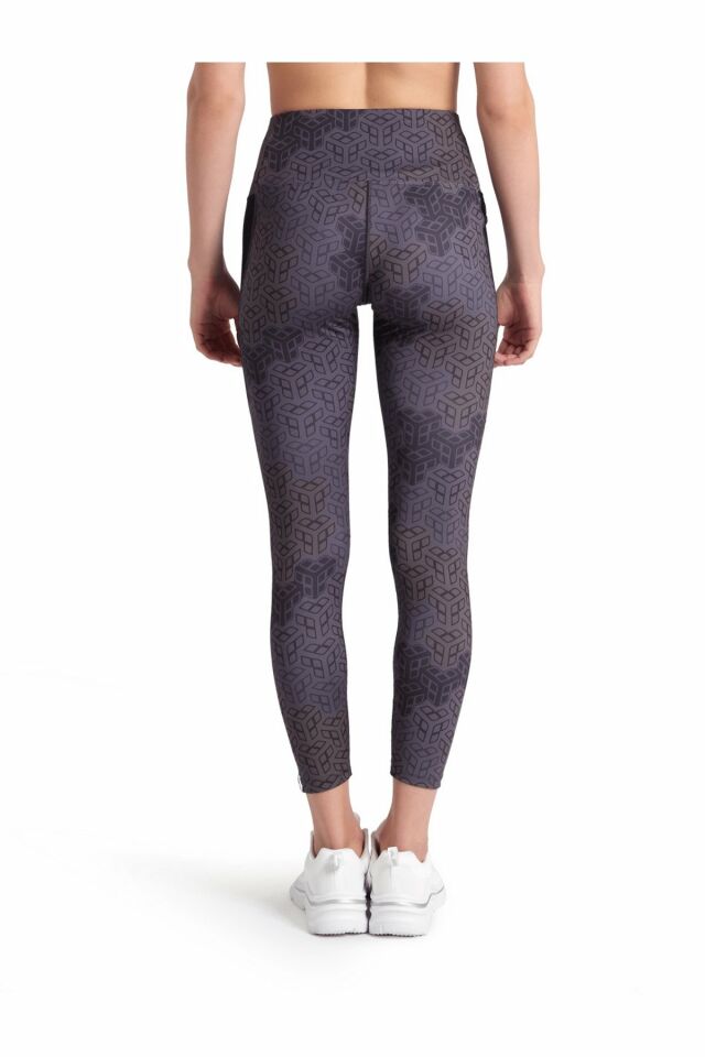 Arena Women's 7/8 Tight Side Panels Bayan Günlük Stil Tayt Siyah/Desenli 007226550 L