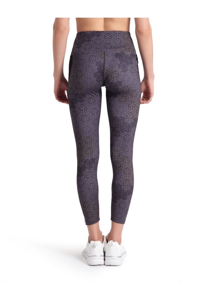 Arena Women's 7/8 Tight Side Panels Bayan Günlük Stil Tayt Siyah/Desenli 007226550 XS