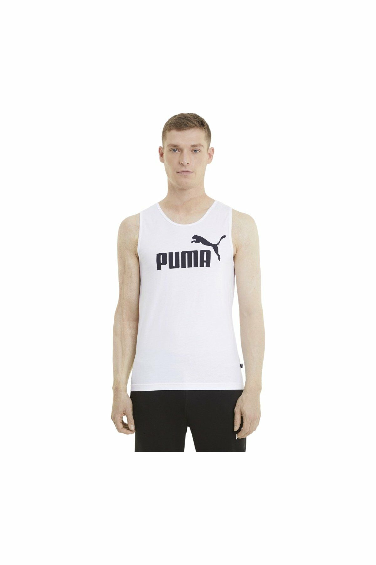Puma ESS Tank Puma-White Atlet Men Erkek Spor Atlet Beyaz 58667002 L