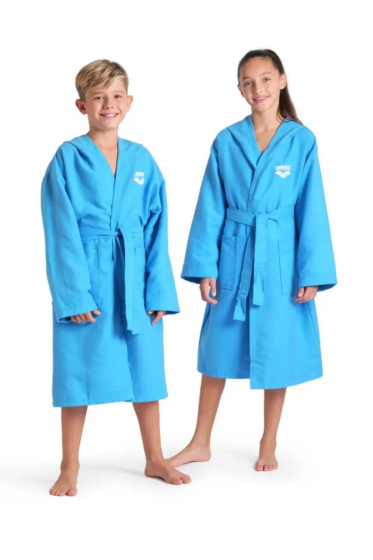 Arena Zeal Robe Jr Unisex Çocuk Havuz Deniz Yüzücü Bornozu Mavi 009042810 10-11