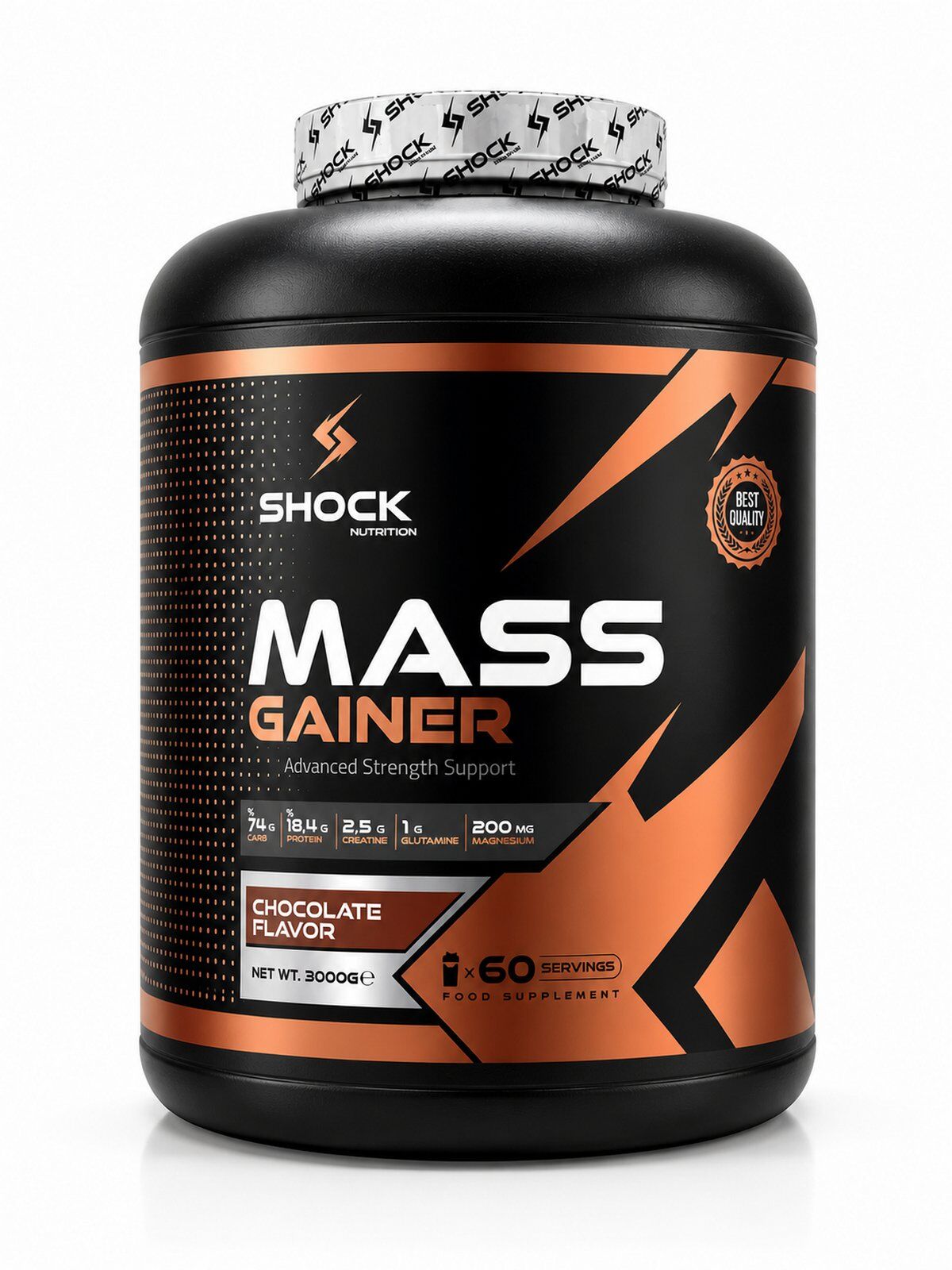 Shock Nutrition Mass Gainer Çikolata Aromalı 3000g 60 Servis