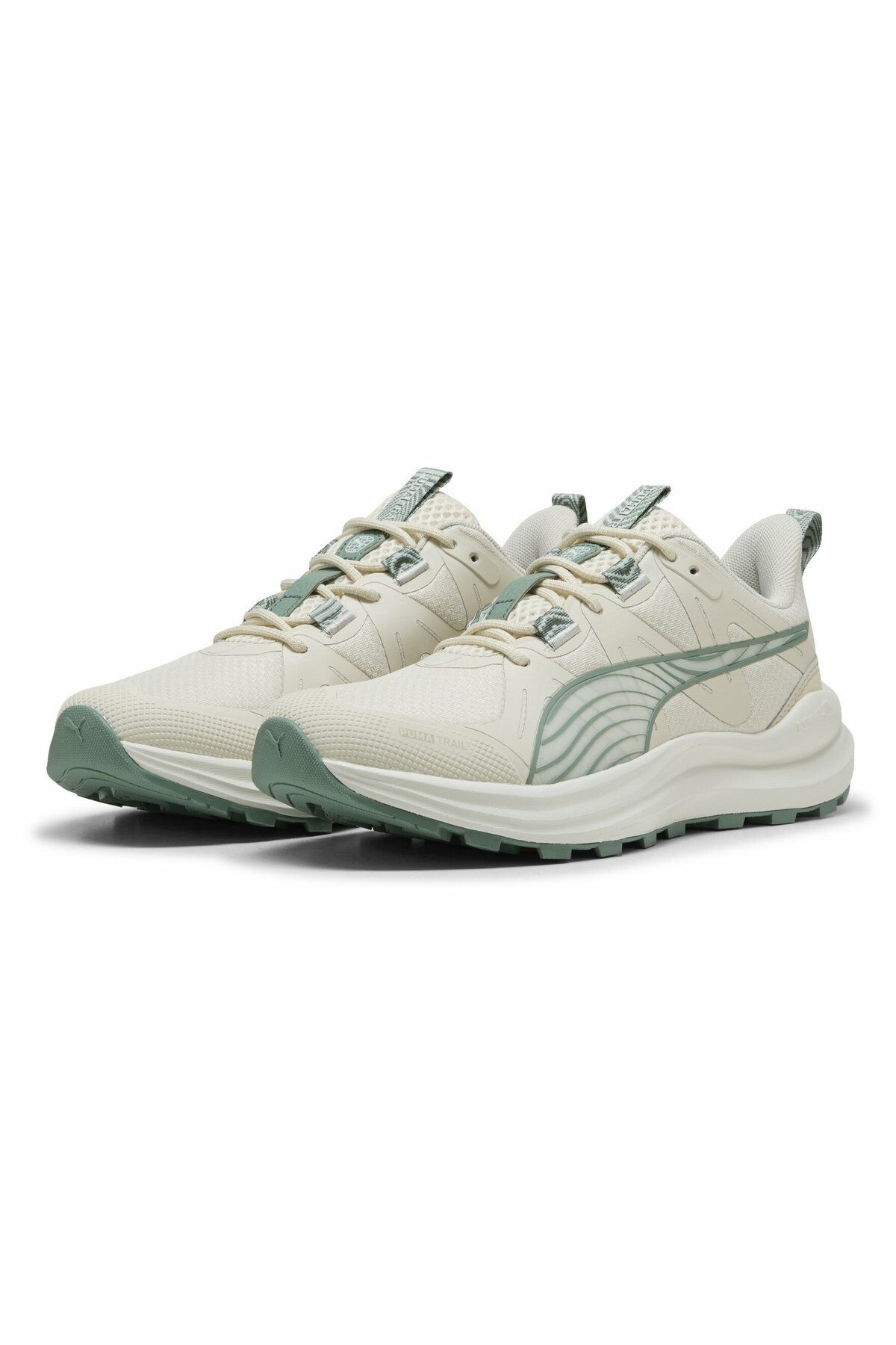 Puma Reflect Lite Trail Bayan Spor Ayakkabı Krem/Yeşil 37944021 38.5