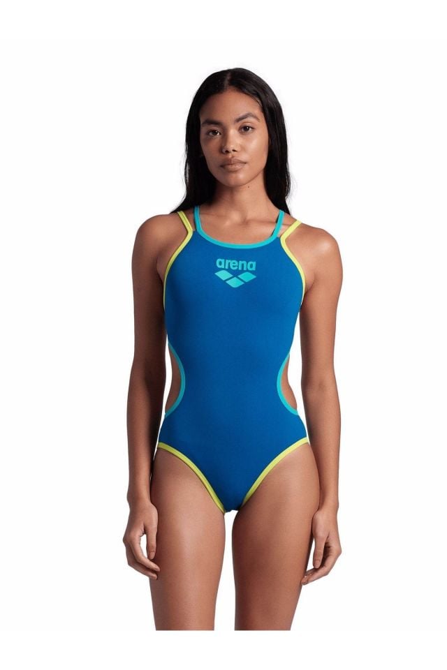 Arena Women's One Double Cross Back One Piece Bayan Yüzücü Mayo Mavi 004732630 36