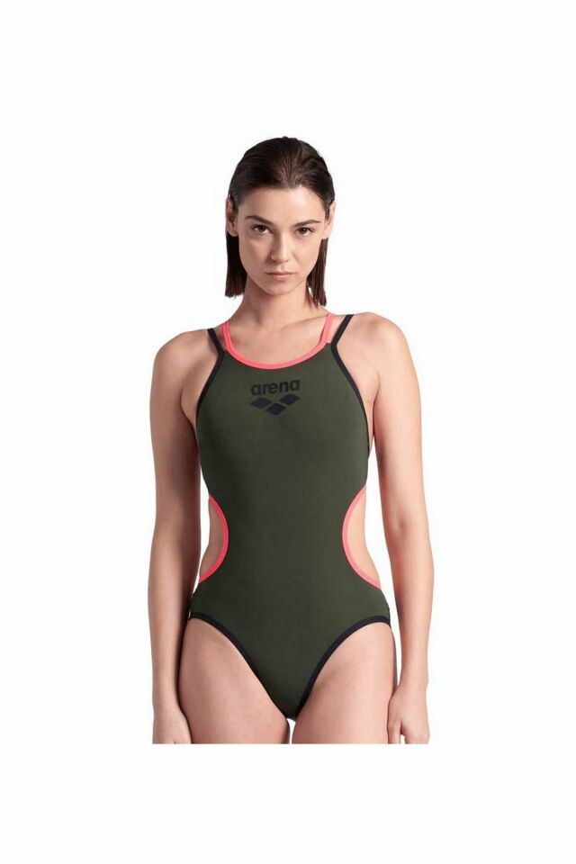 Arena Women's One Double Cross Back One Piece Bayan Yüzücü Mayo Yeşil 004732355 36