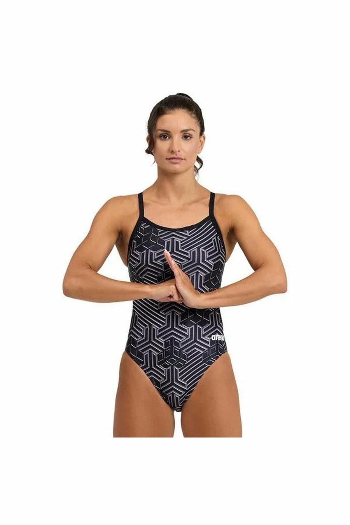 Arena Women's Kikko Pro SwimSuit Challenge Back Bayan Yüzücü Mayo Siyah 005902550 42