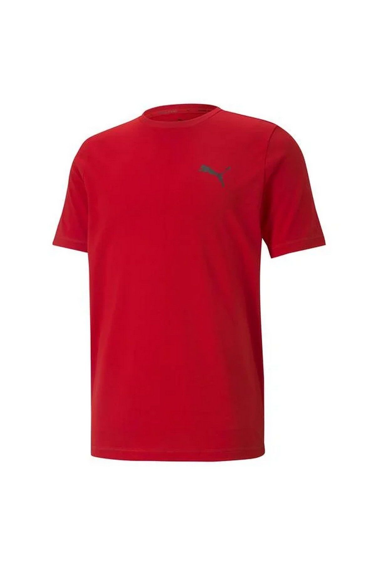 Puma Active Small Logo Tee High Risk Red Erkek Tişört Kırmızı 58672511 2XL