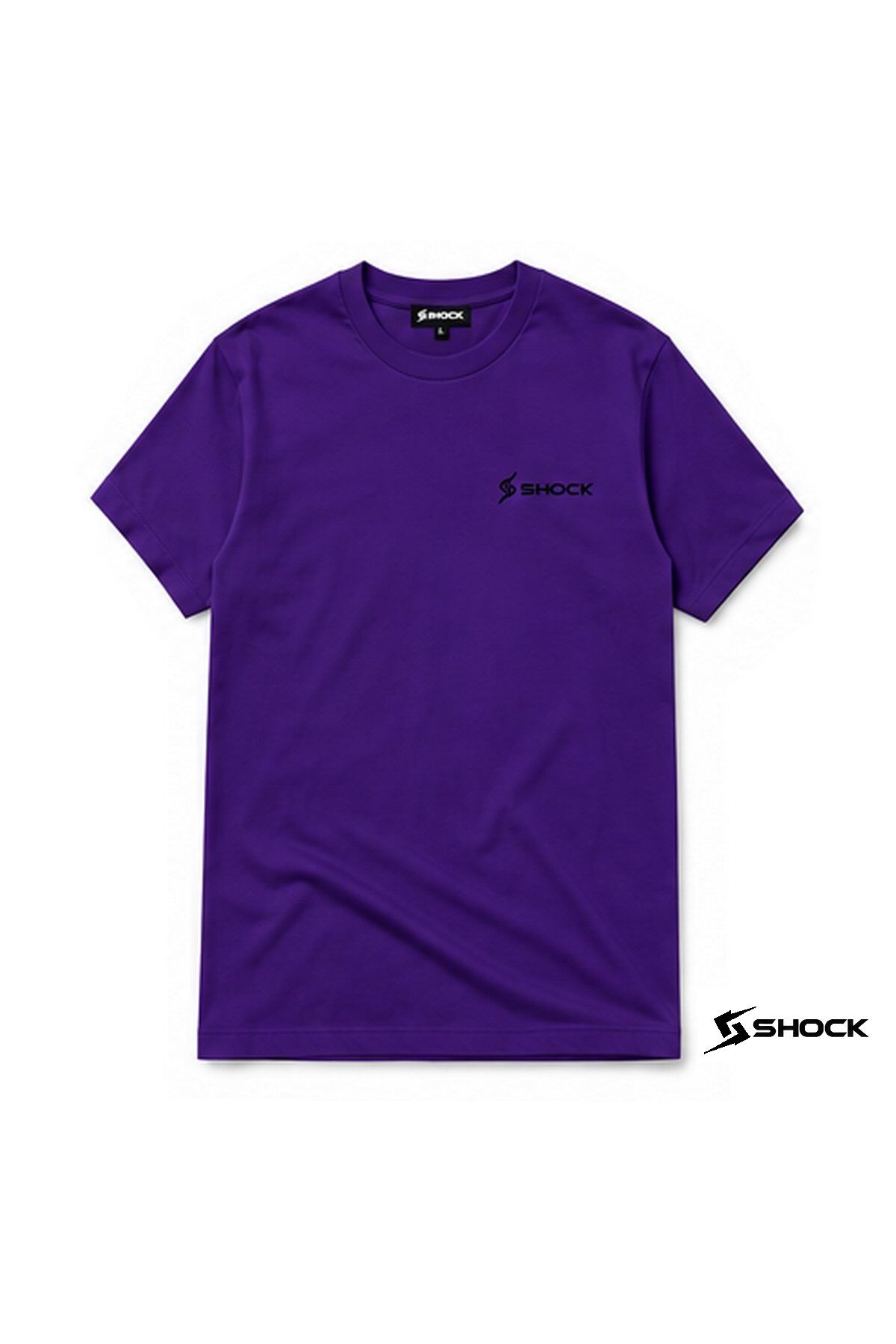 Shock Sportswear (Büyük Beden) Günlük Spor Tişört Mor Beden (XL) Siyah Logo