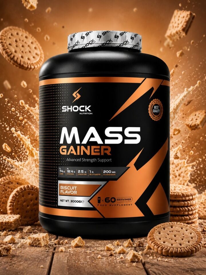 Shock Nutrition Mass Gainer Bisküvi Aromalı 3000g 60 Servis