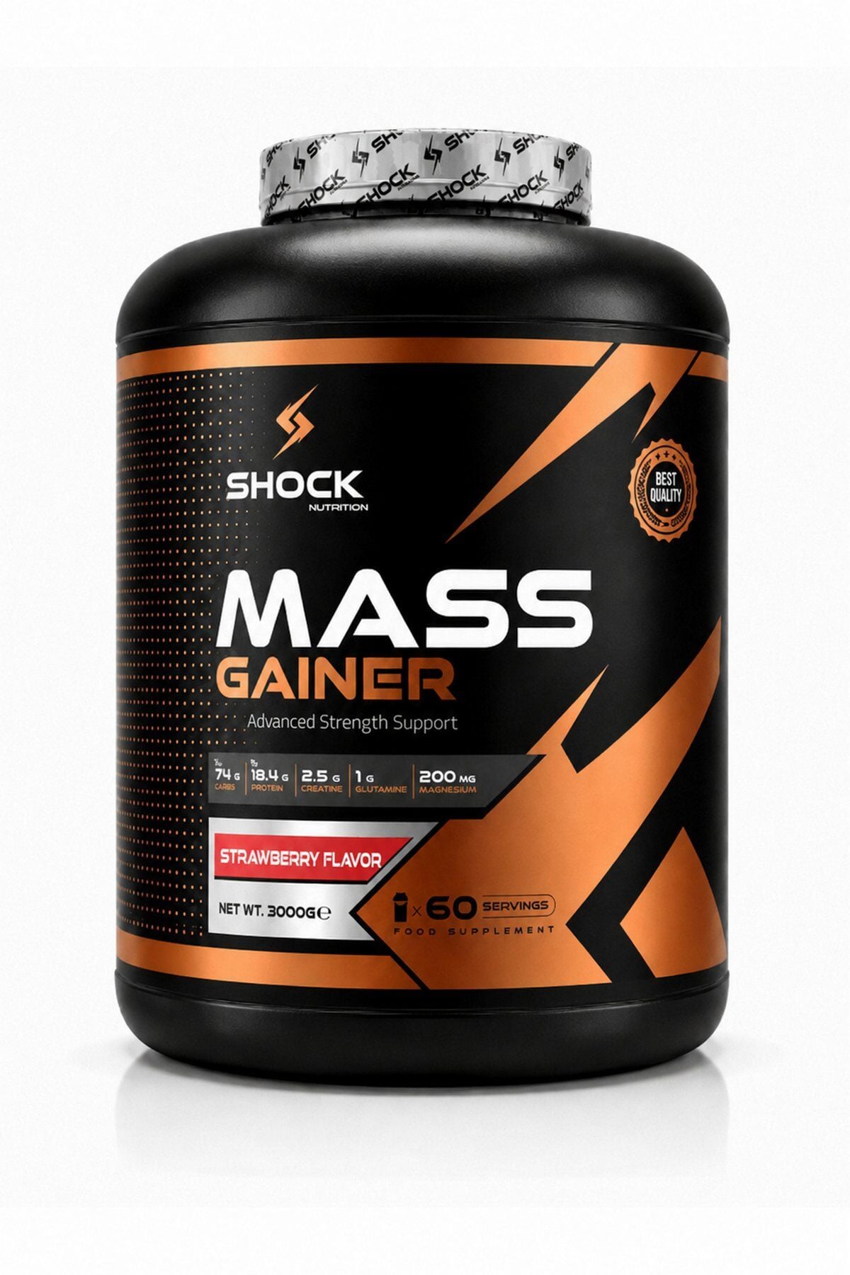 Shock Nutrition Mass Gainer Çilek Aromalı 3000g 60 Servis