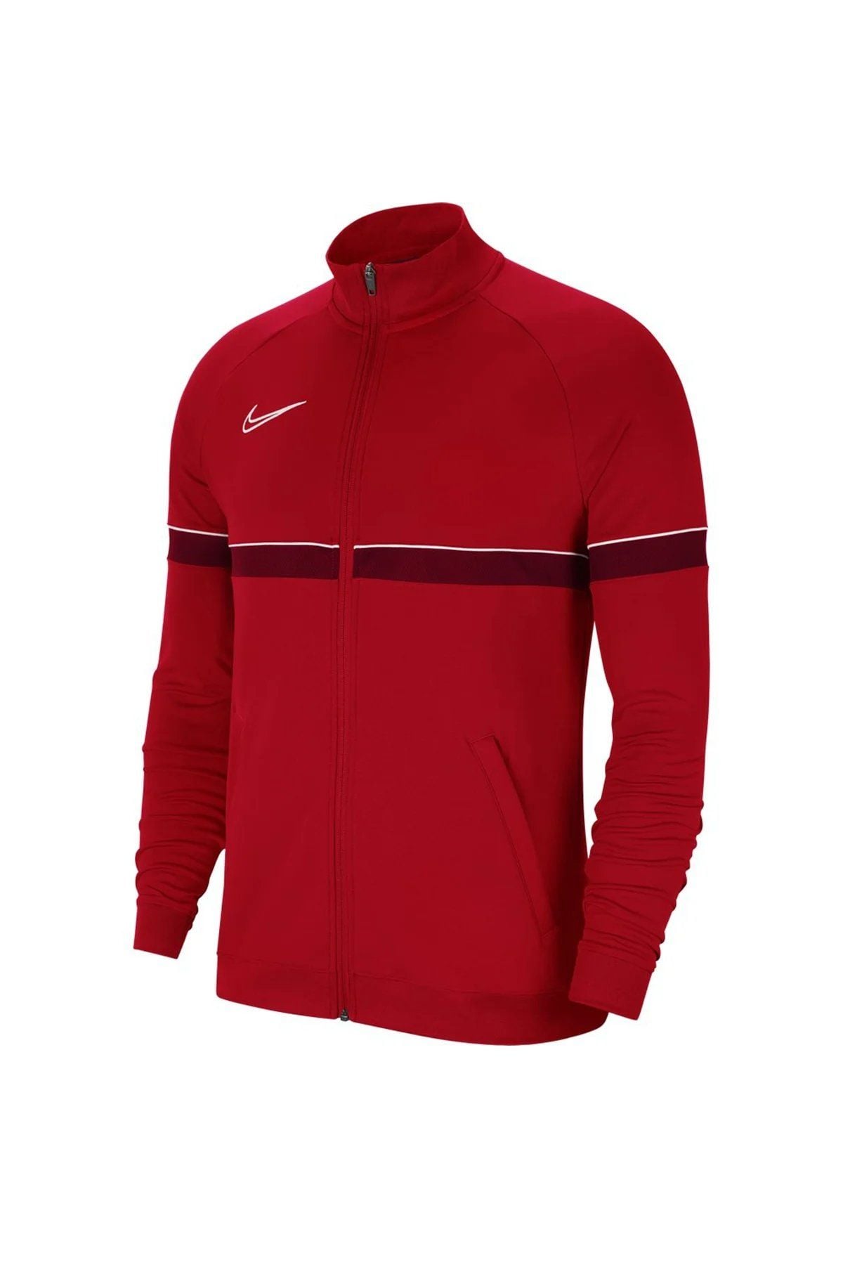 Nike Dri-Fit Academy 21 Kırmızı Track Jacket Tam Fermuarlı Futbol Ceketi CW6113-657 L